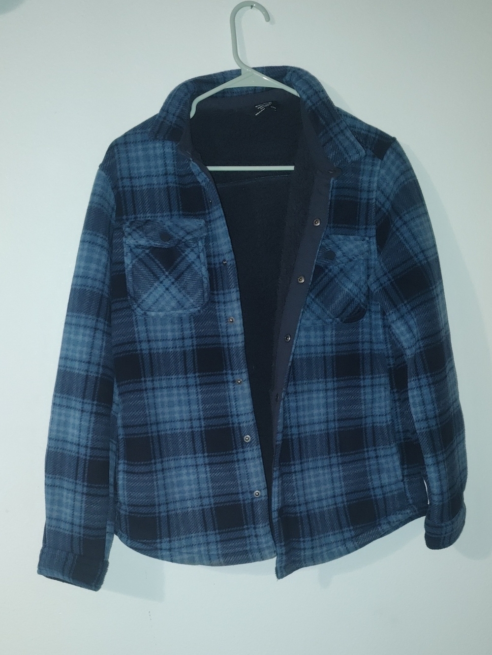 Kids Blue Plaid Flannel Shacket- Jacket/Shirt